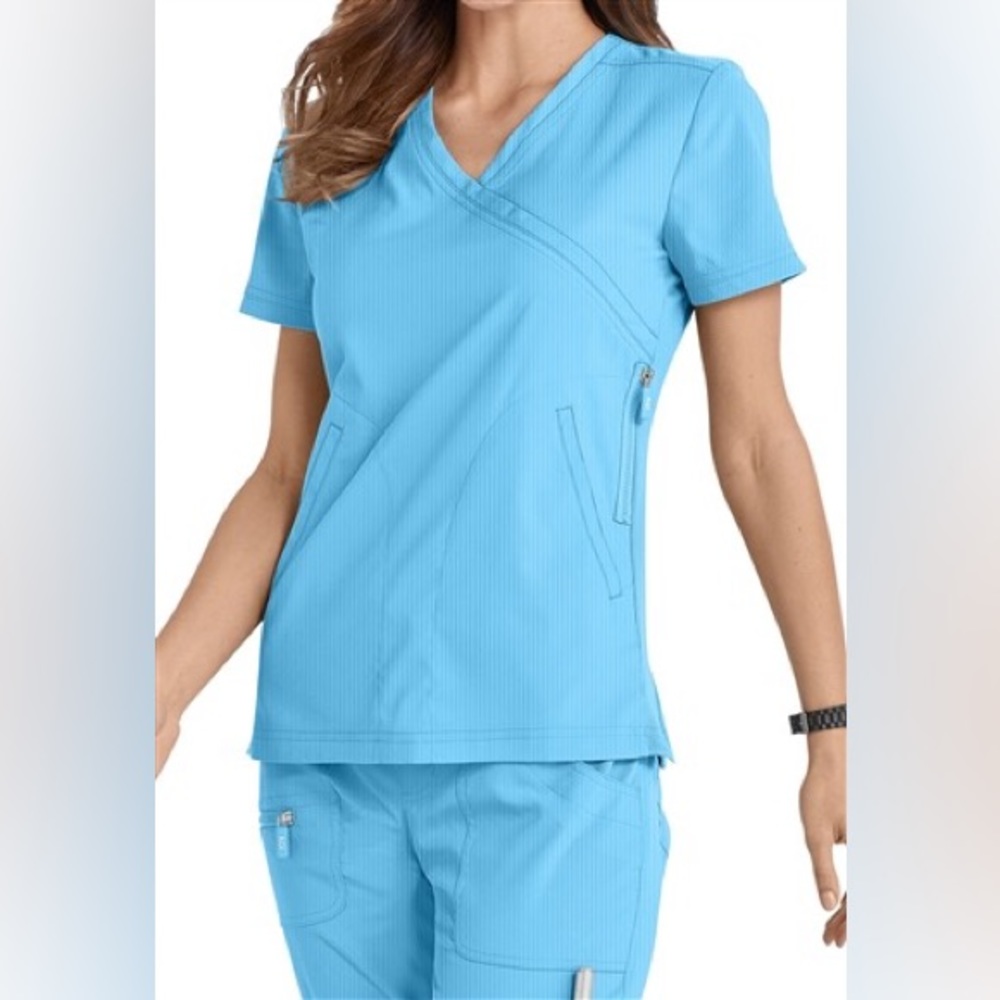 Koi LITE Electric Blue scrub set : bottoms — size XS tall, top- S